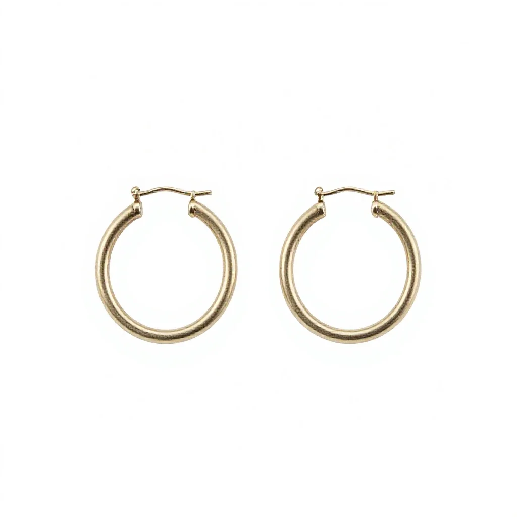 Pair of hoop earrings isolated on a white background