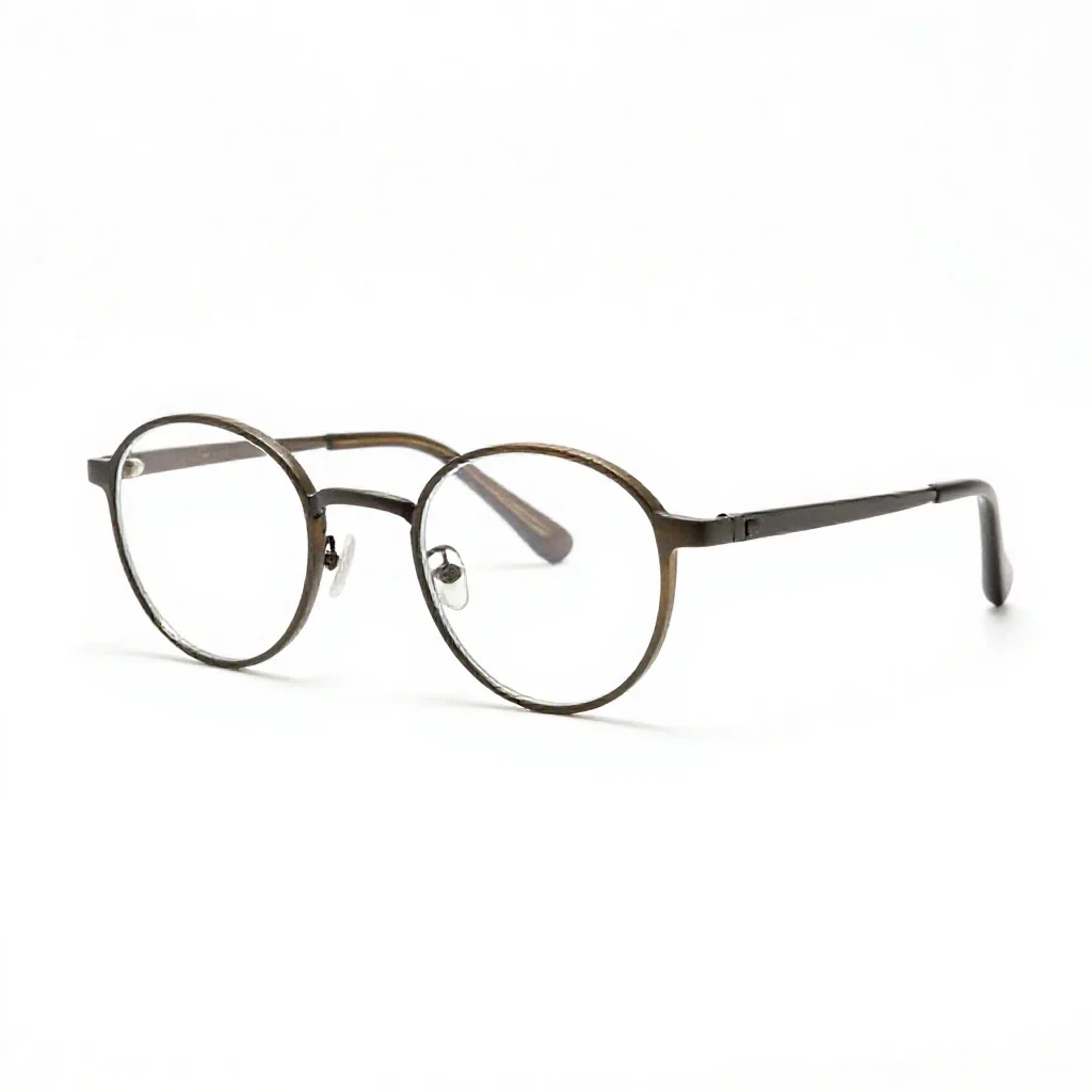 Pair of round spectacles isolated on a white background