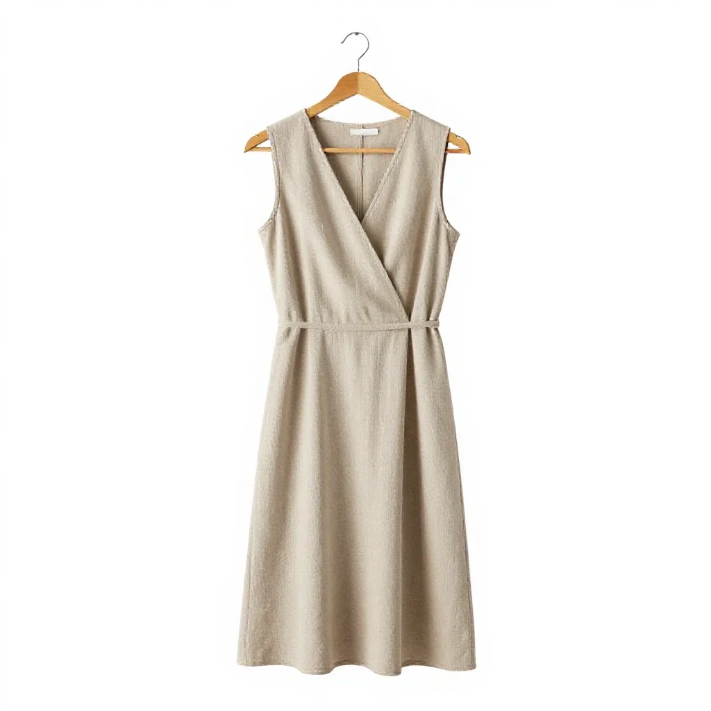 Wrap dress on a hanger isolated on a white background