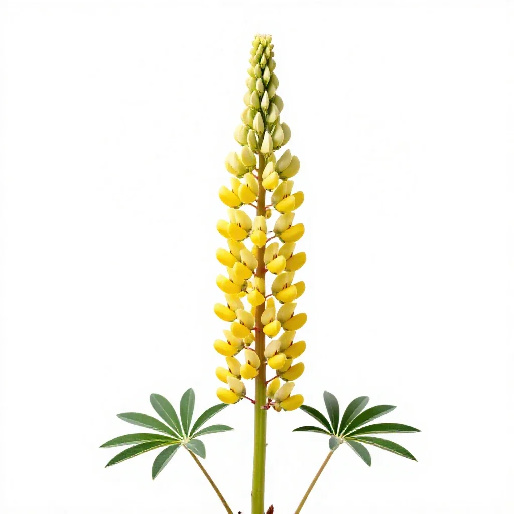 Lupin spike isolated on a white background