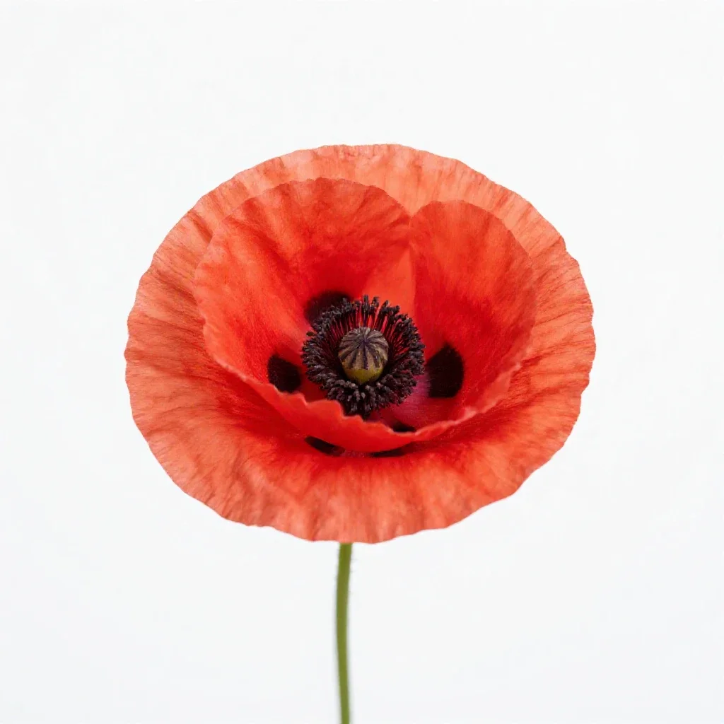 Poppy isolated on a white background