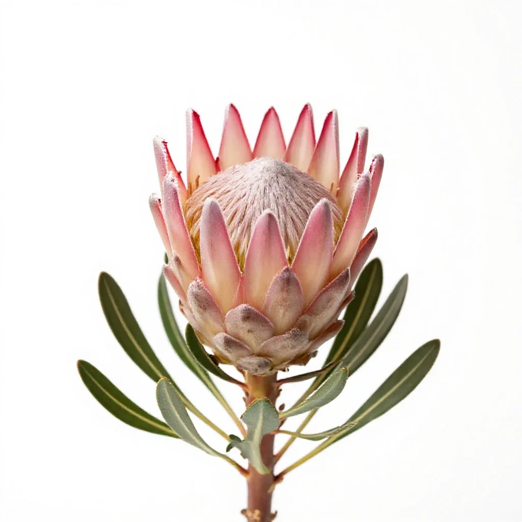 Protea bloom isolated on a white background