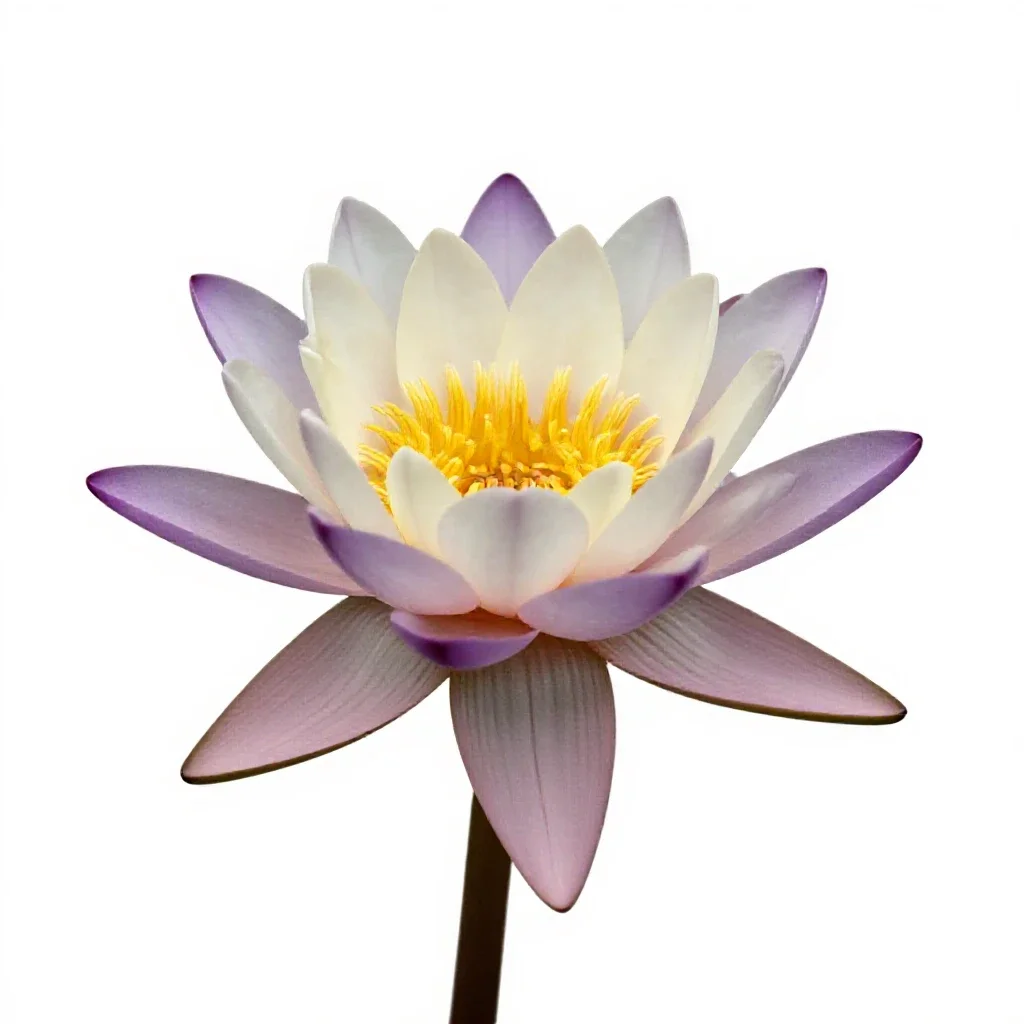 Water lily isolated on a white background