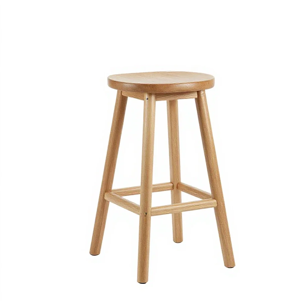 Bar stool with a footrest isolated on a white background