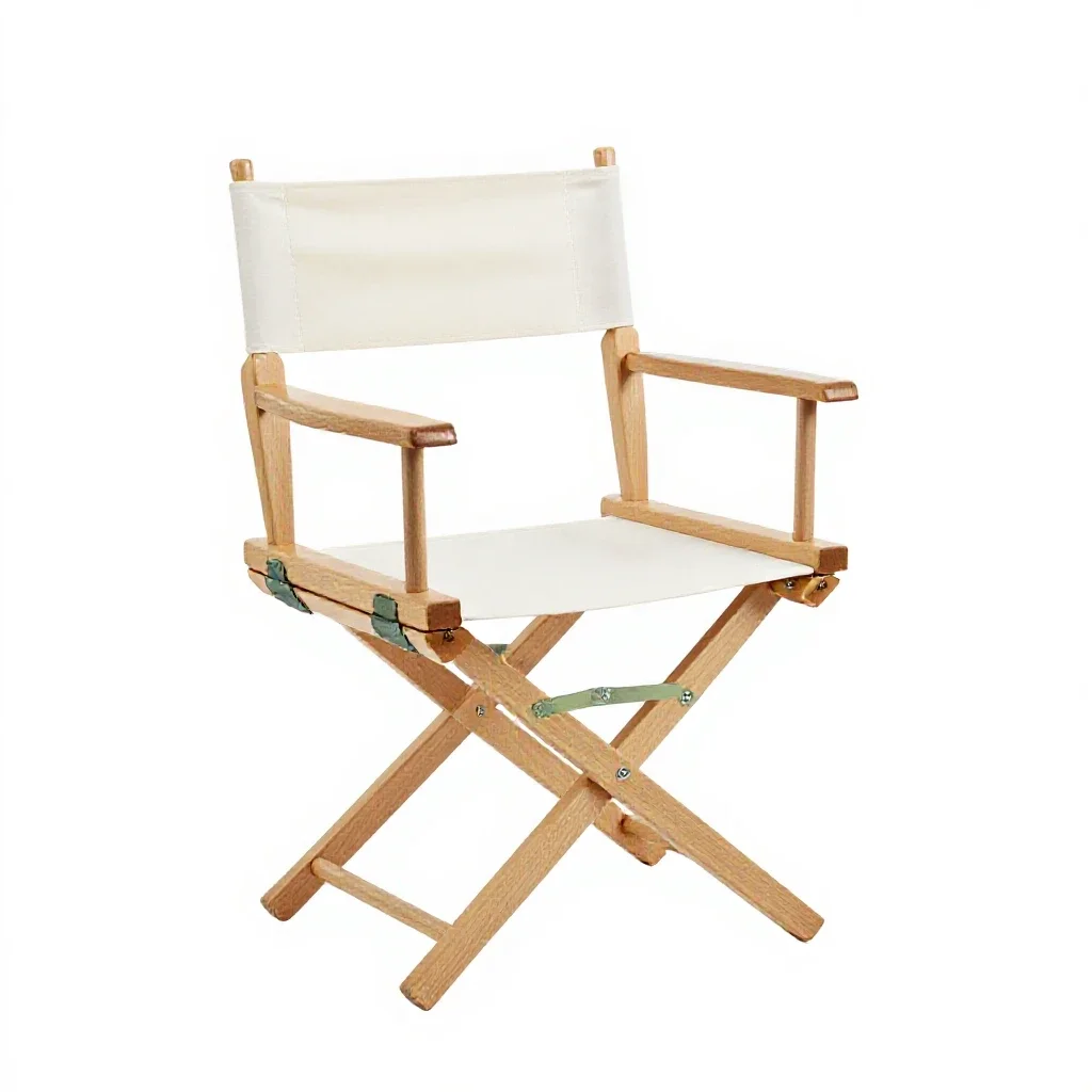Folding director's chair isolated on a white background