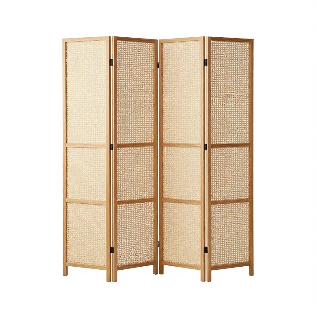 Folding screen room divider isolated on a white background