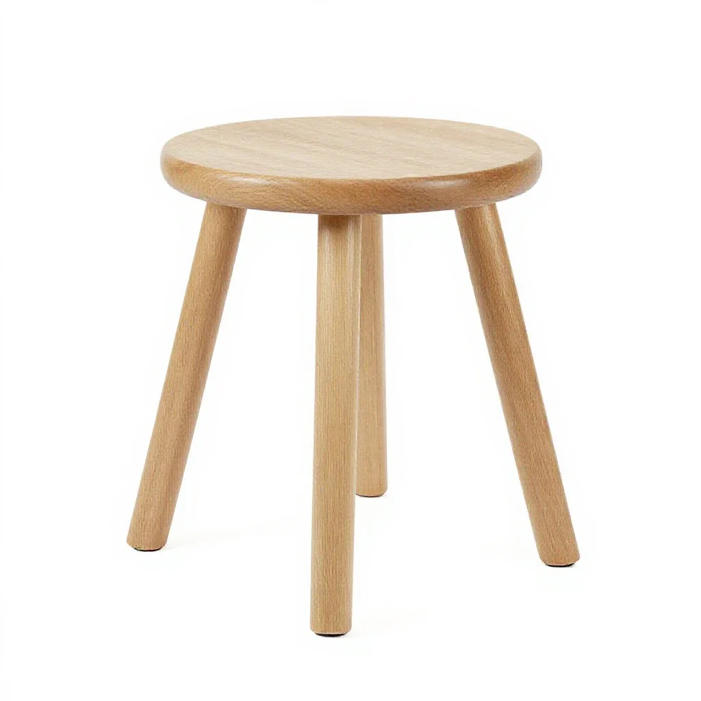 Three-legged stool isolated on a white background
