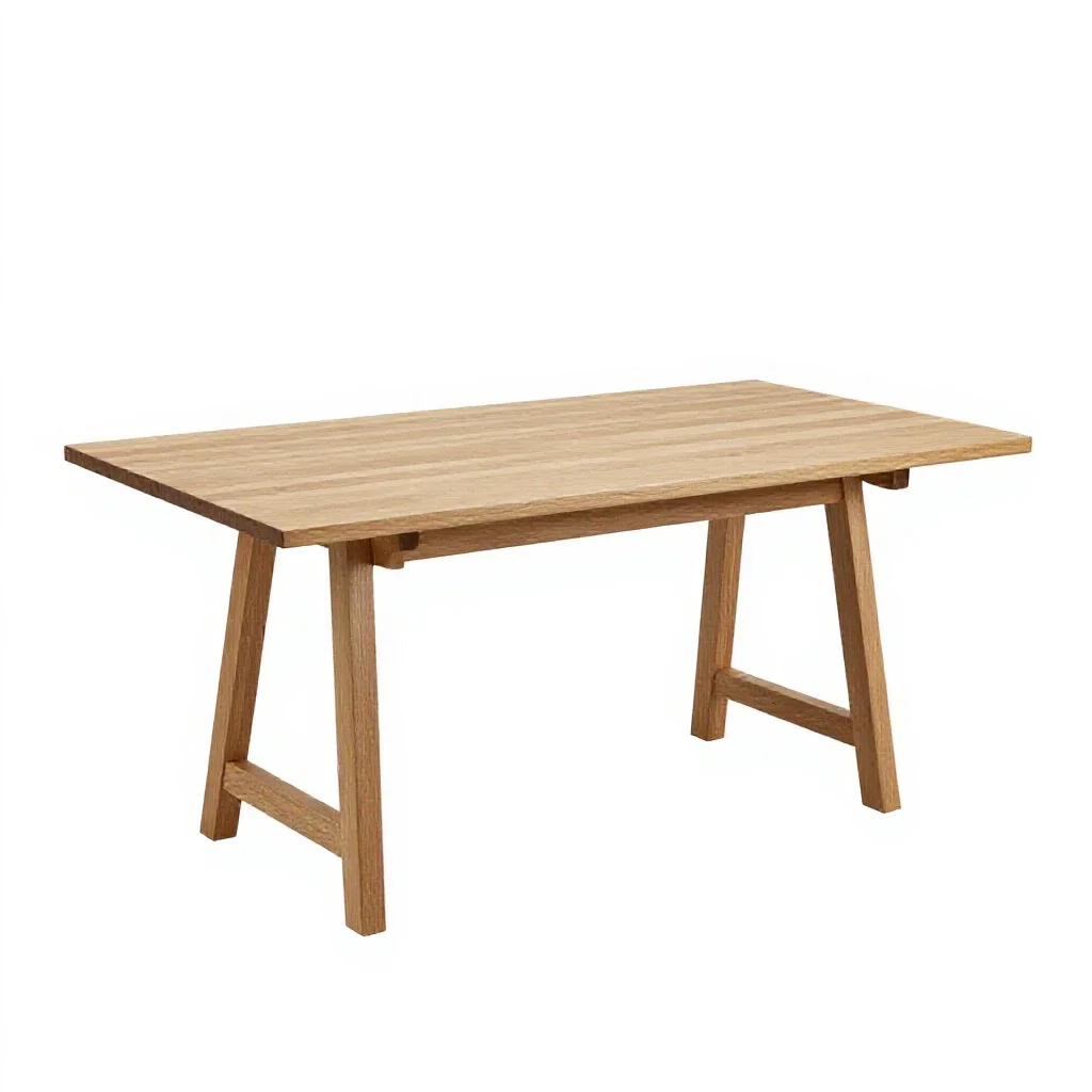 Trestle table isolated on a white background