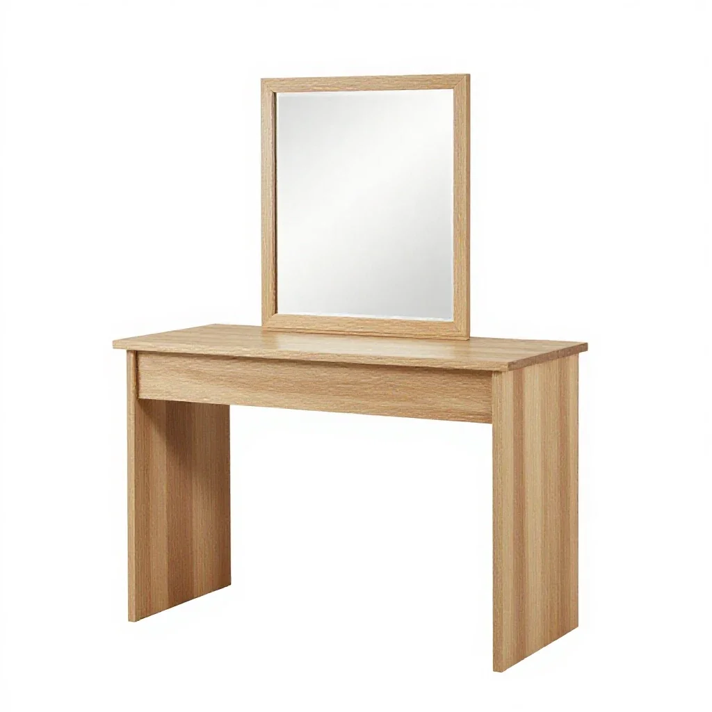 Vanity table with a mirror isolated on a white background