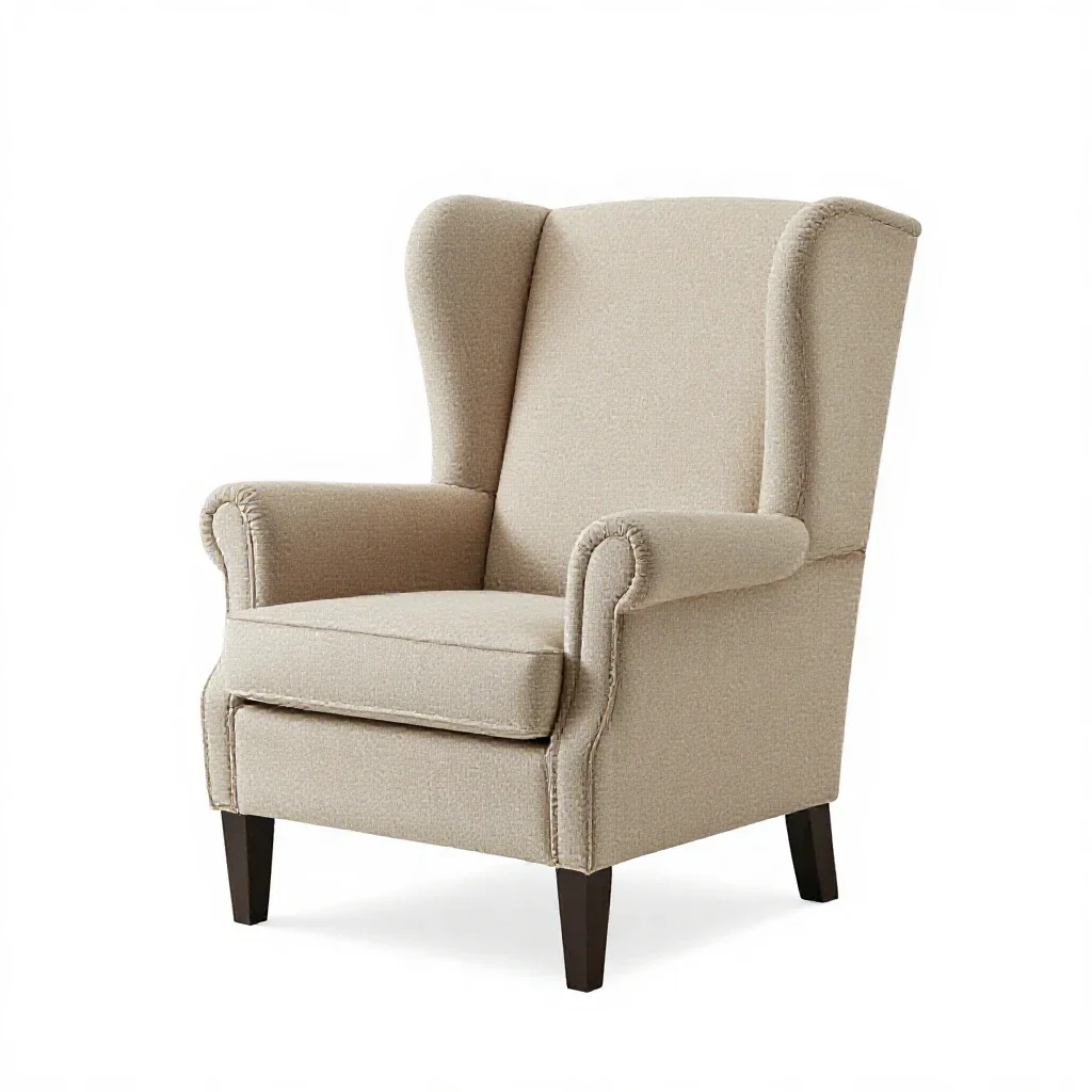 Wingback armchair isolated on a white background