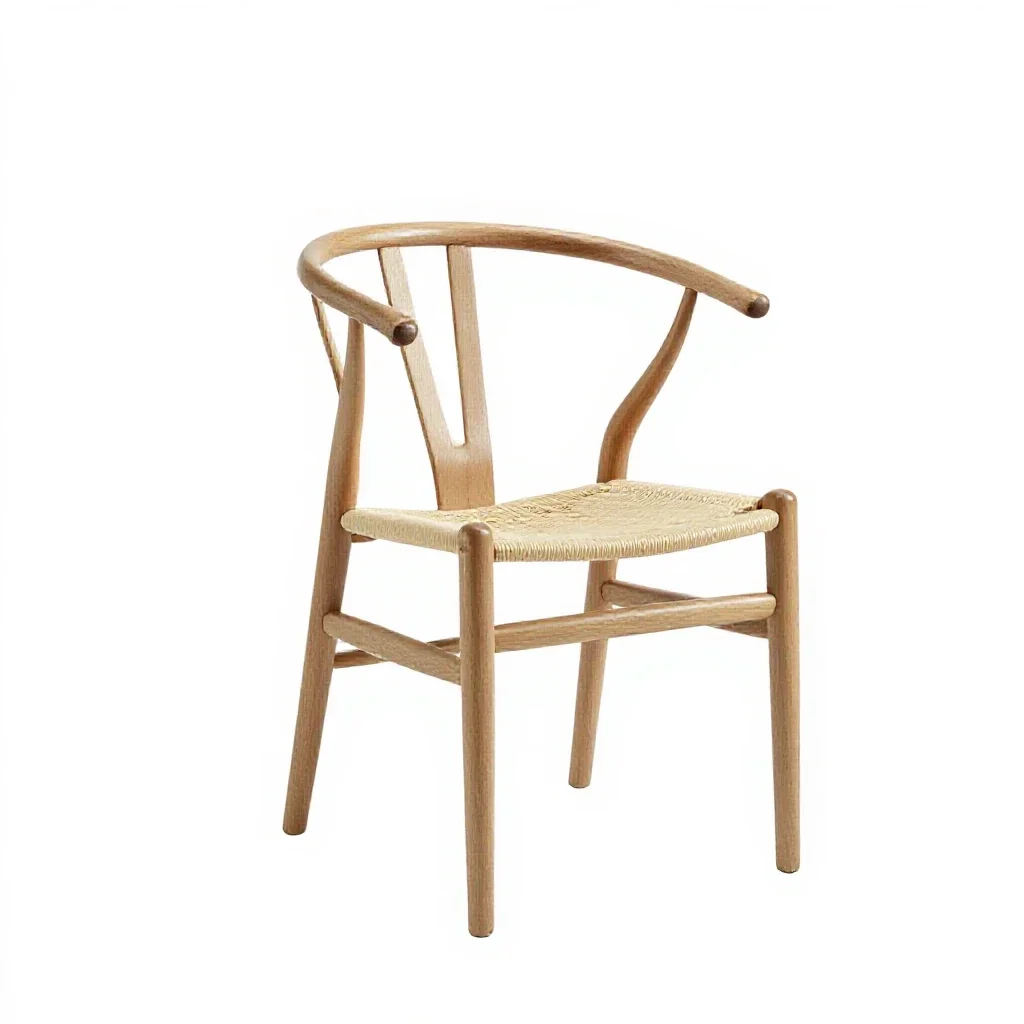 Wishbone dining chair isolated on a white background