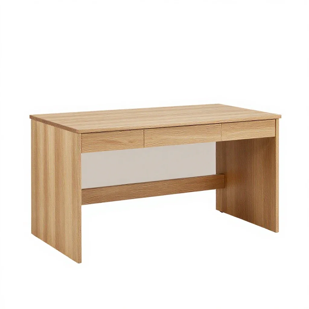 Writing desk with a drawer isolated on a white background