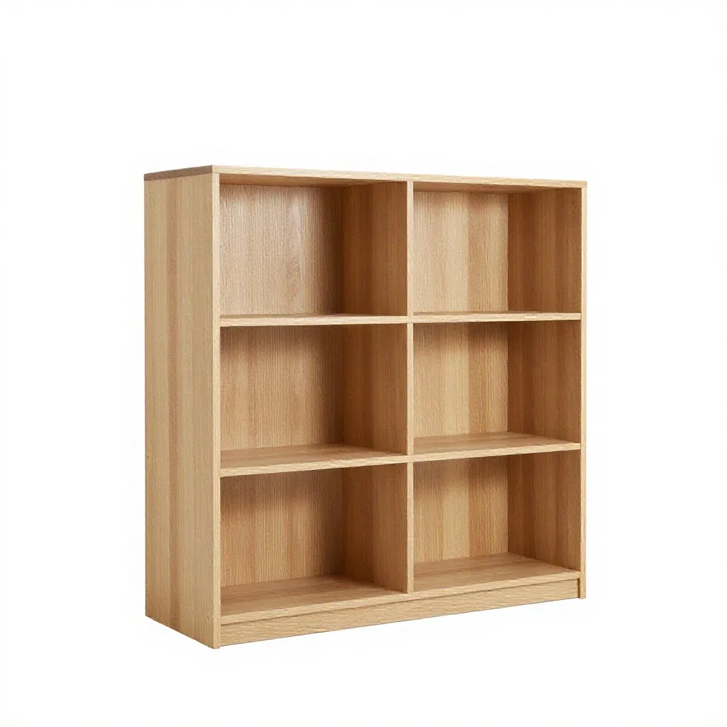 Open bookshelf isolated on a white background