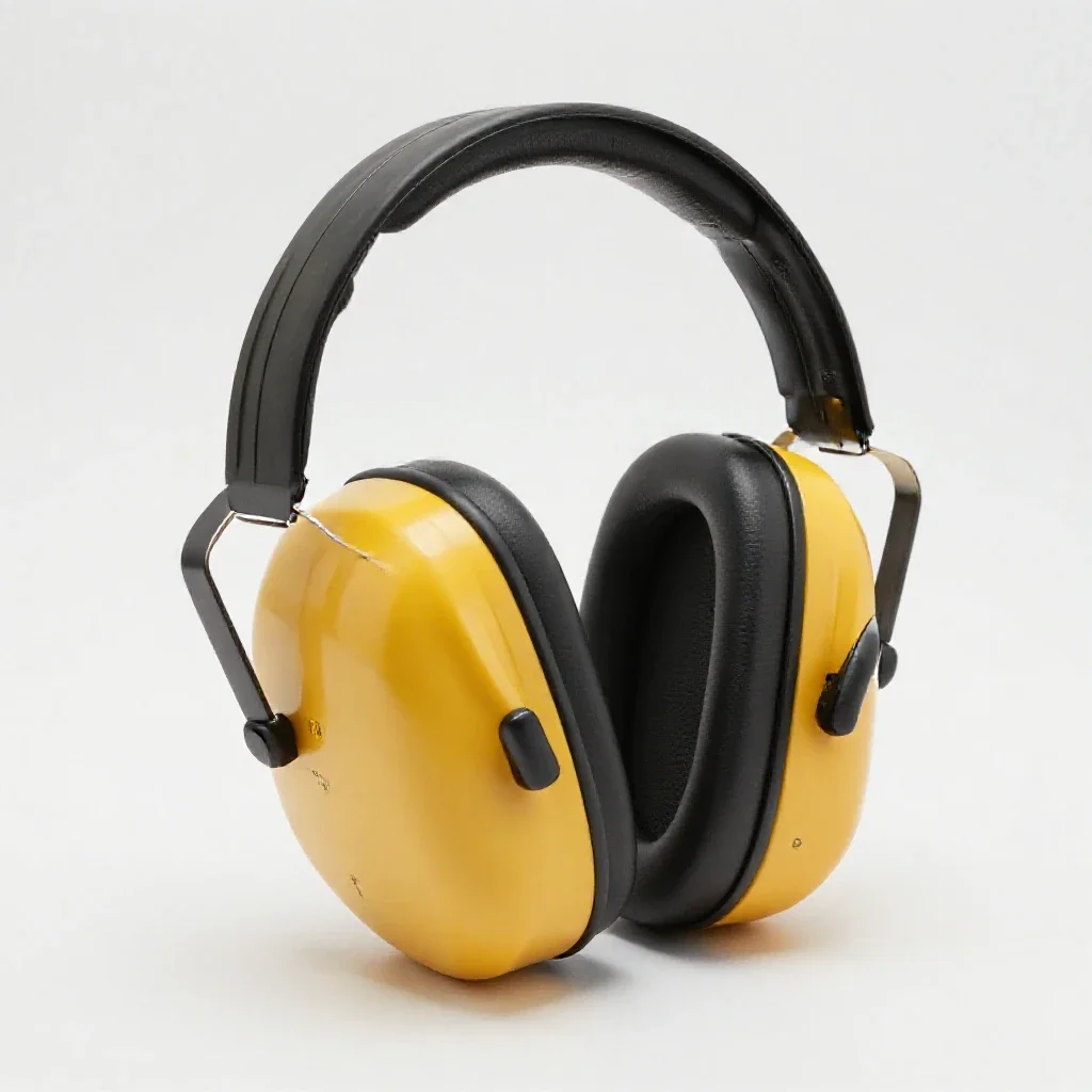 Hearing protection earmuff isolated on a white background