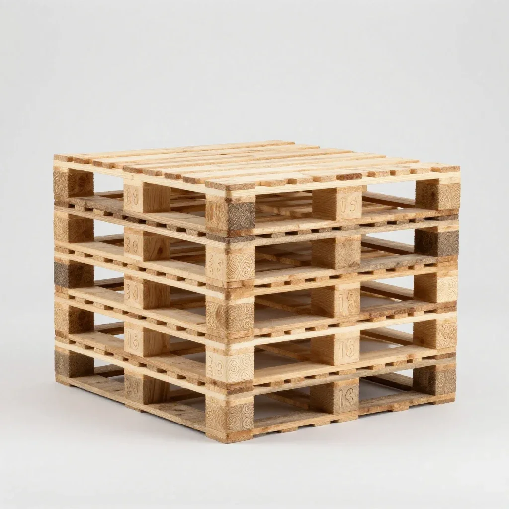 Stacked euro pallet isolated on a white background