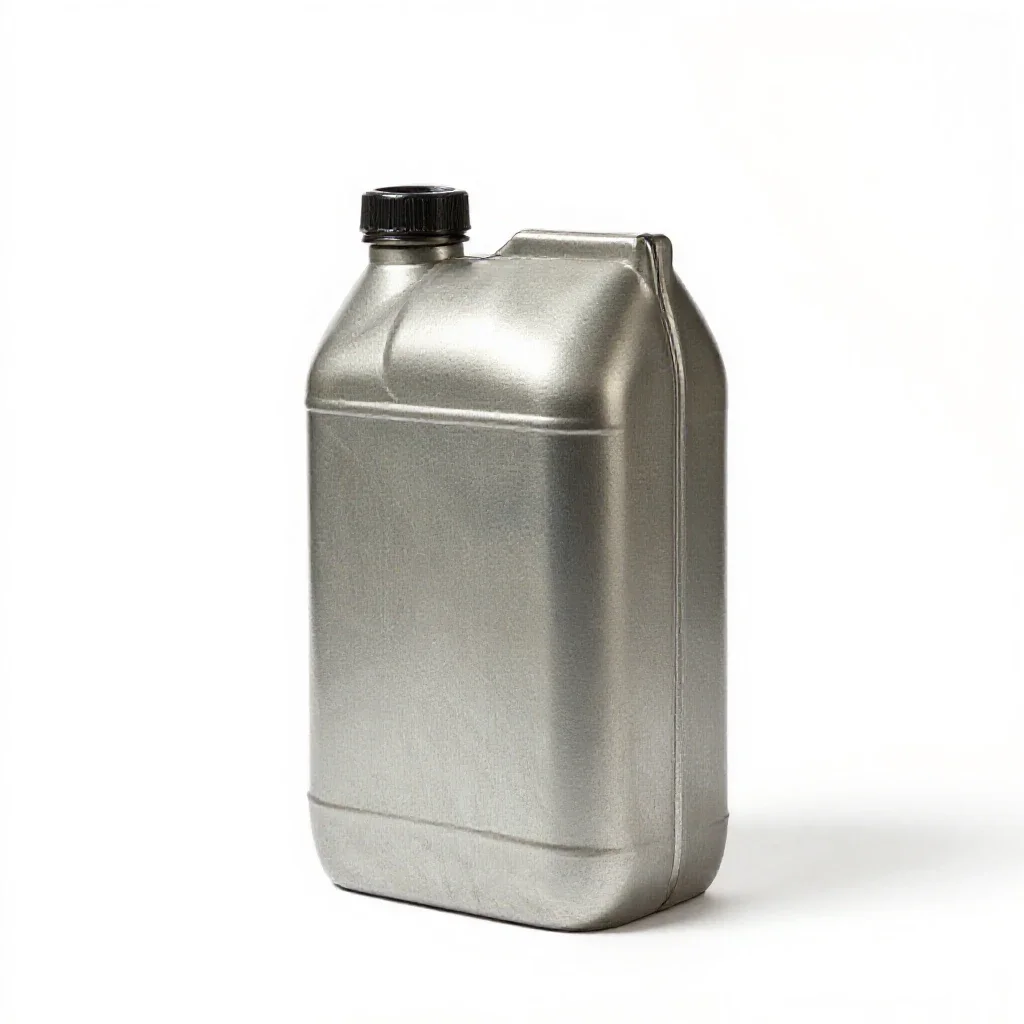 Steel jerry can isolated on a white background