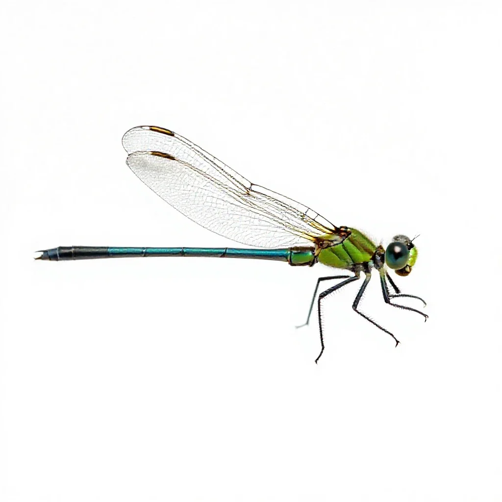 Damselfly isolated on a white background