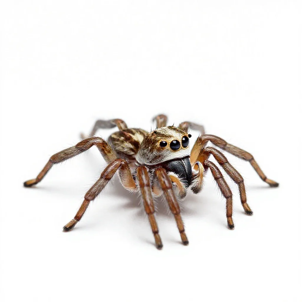 Jumping spider isolated on a white background