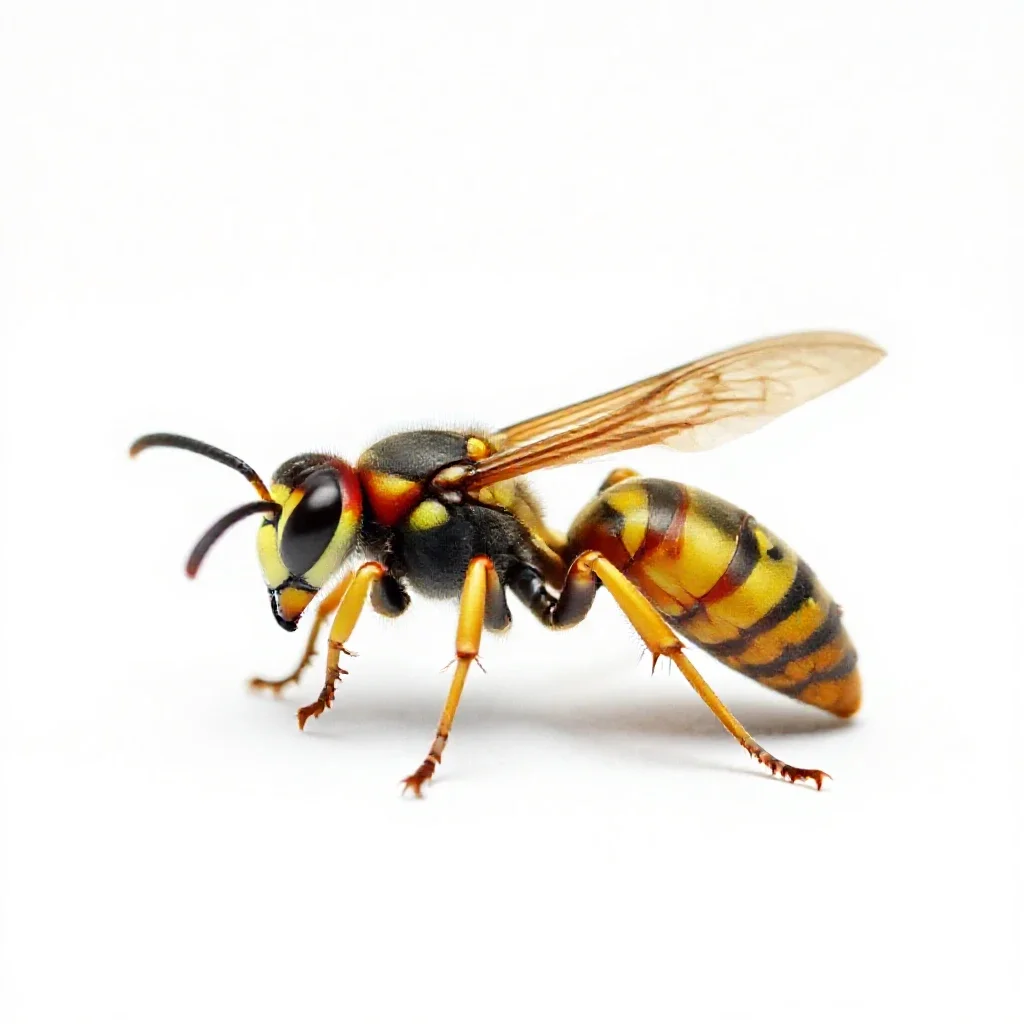 Paper wasp isolated on a white background