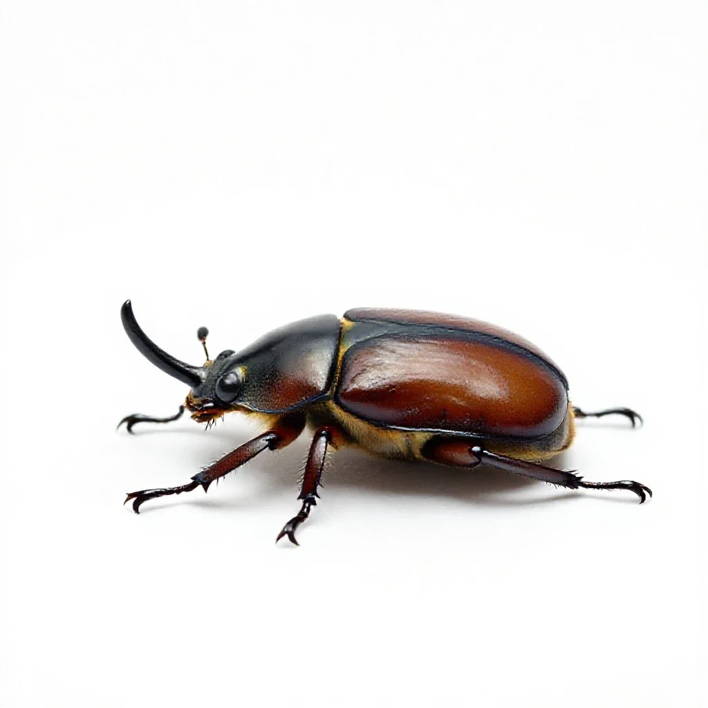 Rhinoceros beetle isolated on a white background