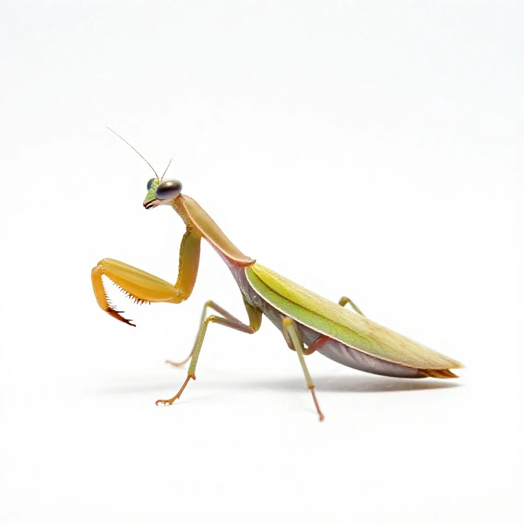 Orchid mantis isolated on a white background