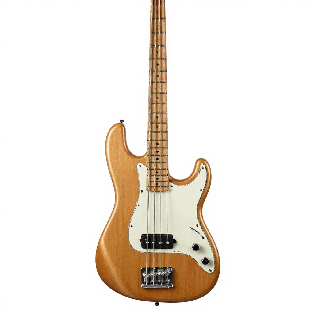 Bass guitar isolated on a white background