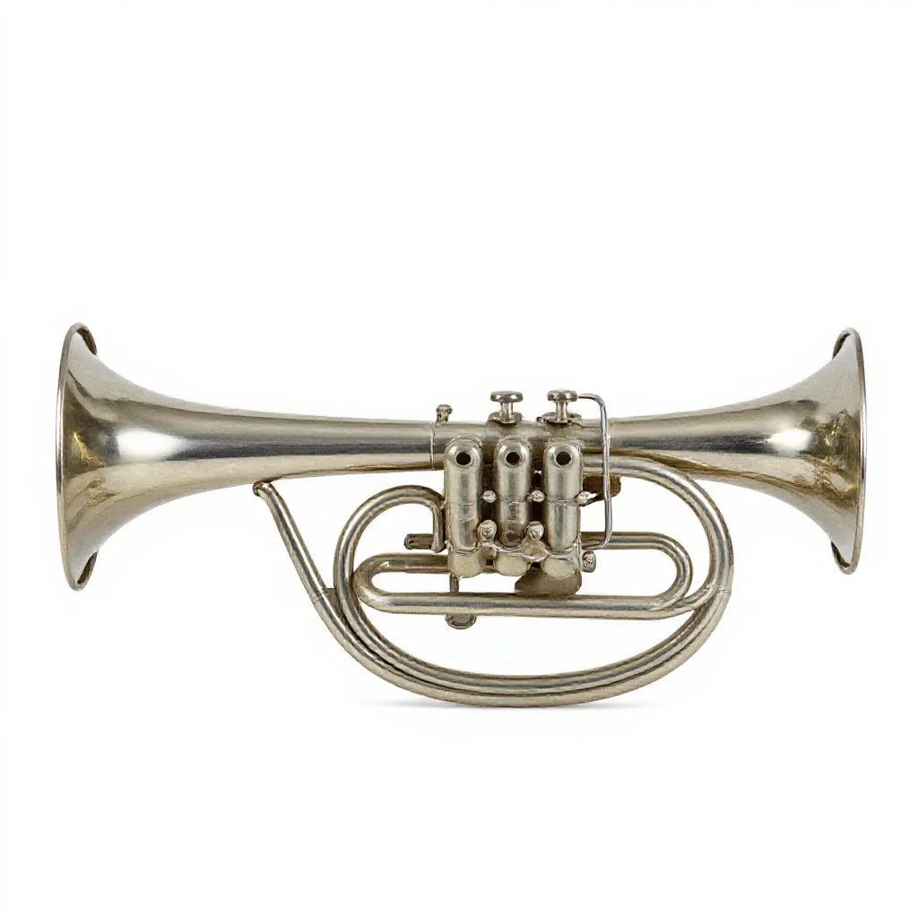 French horn isolated on a white background