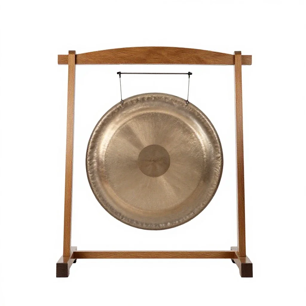 Gong on a stand isolated on a white background