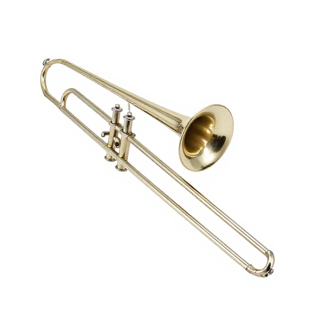 Trombone isolated on a white background