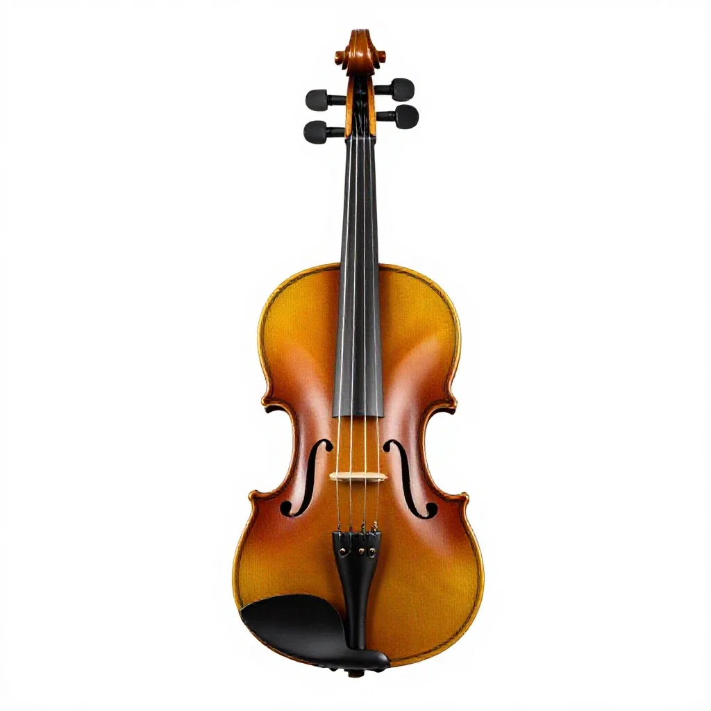 Violin with a bow isolated on a white background
