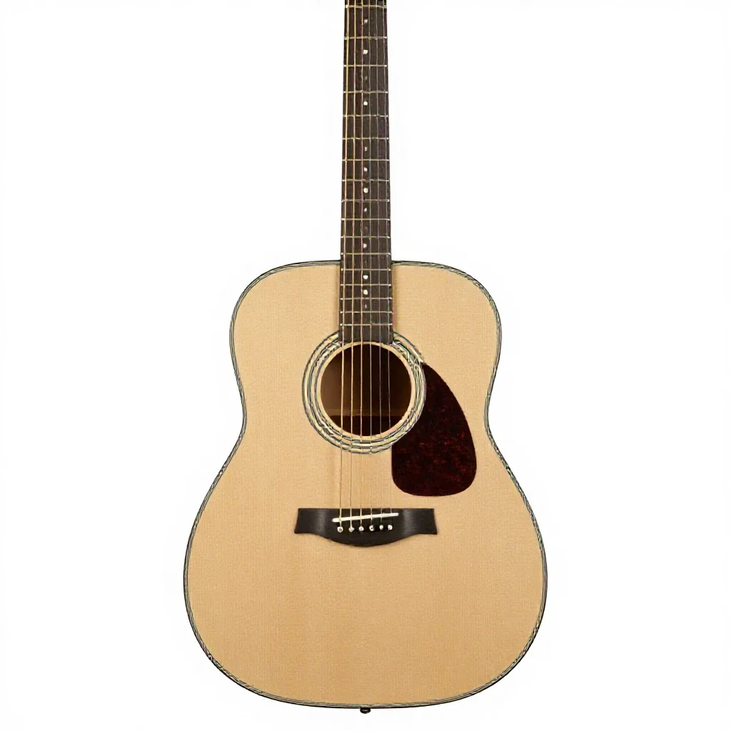 Acoustic guitar isolated on a white background