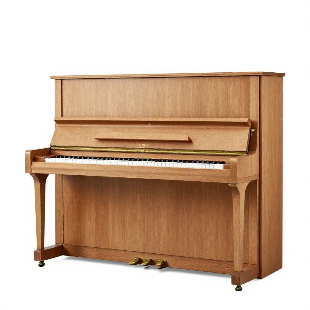Upright piano isolated on a white background