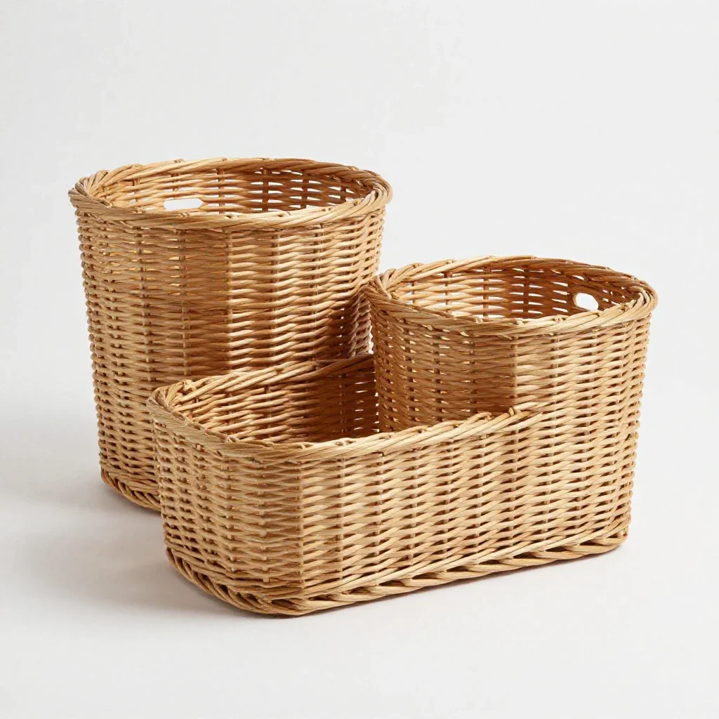 Changing table with baskets isolated on a white background