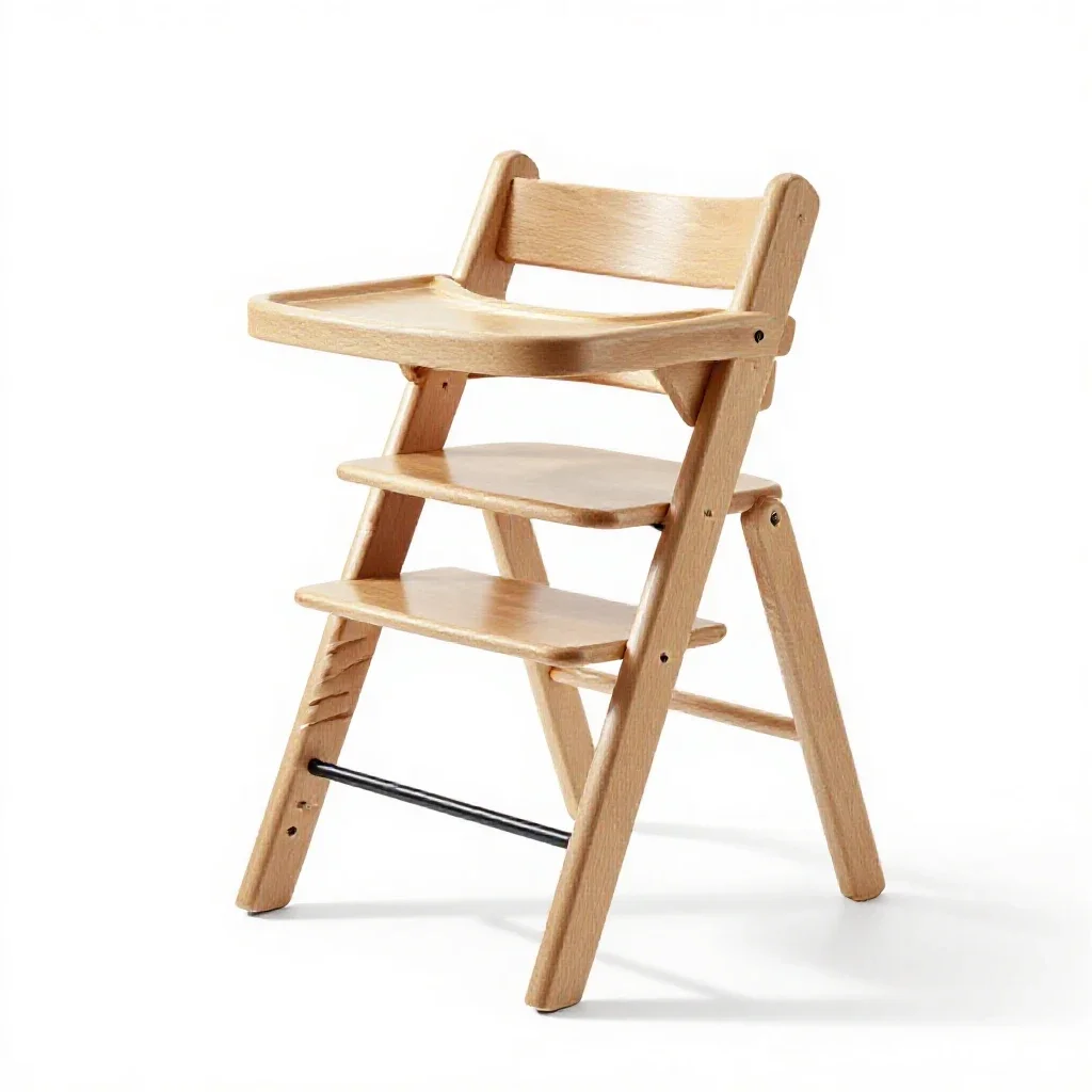 High chair in bentwood isolated on a white background