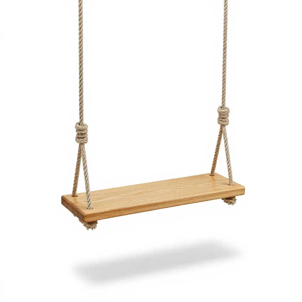 Swing seat on ropes isolated on a white background