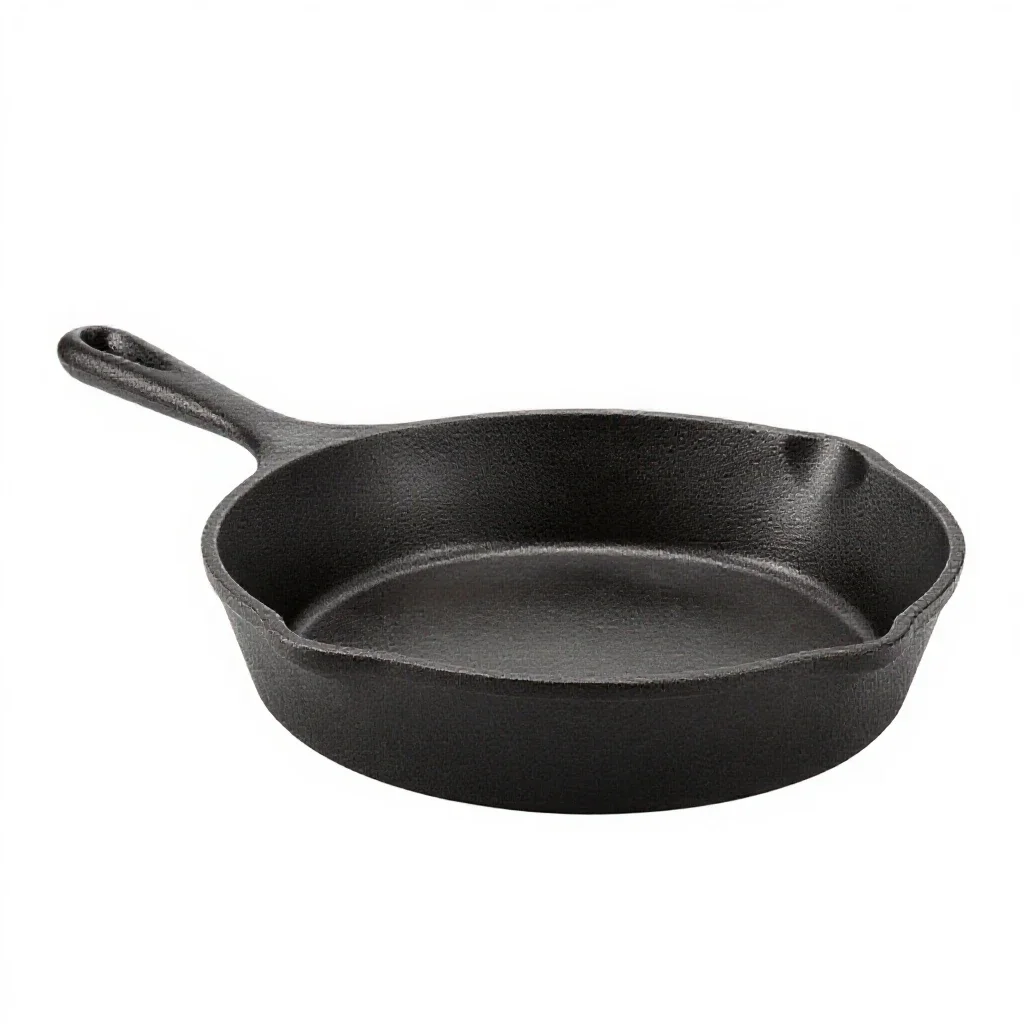 Cast iron skillet isolated on a white background