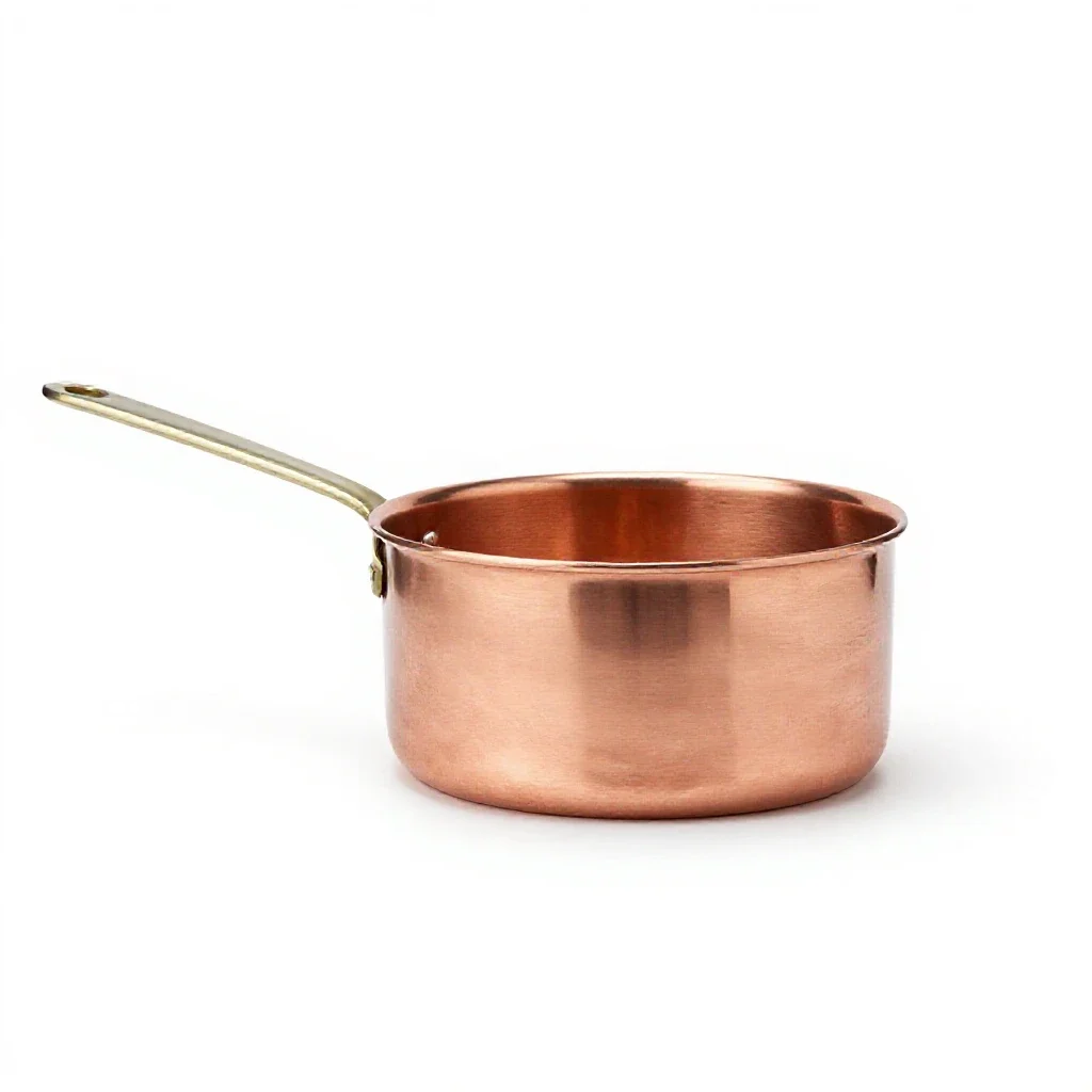Copper saucepan isolated on a white background