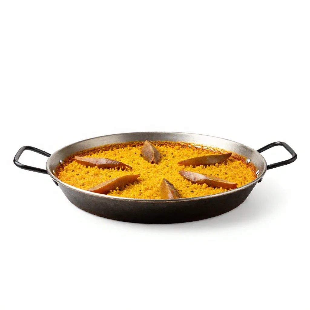 Paella pan isolated on a white background