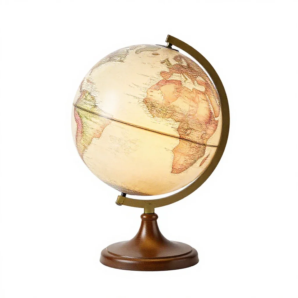 Globe table lamp isolated on a white background