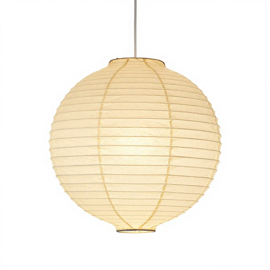 Paper lantern pendant isolated on a white background