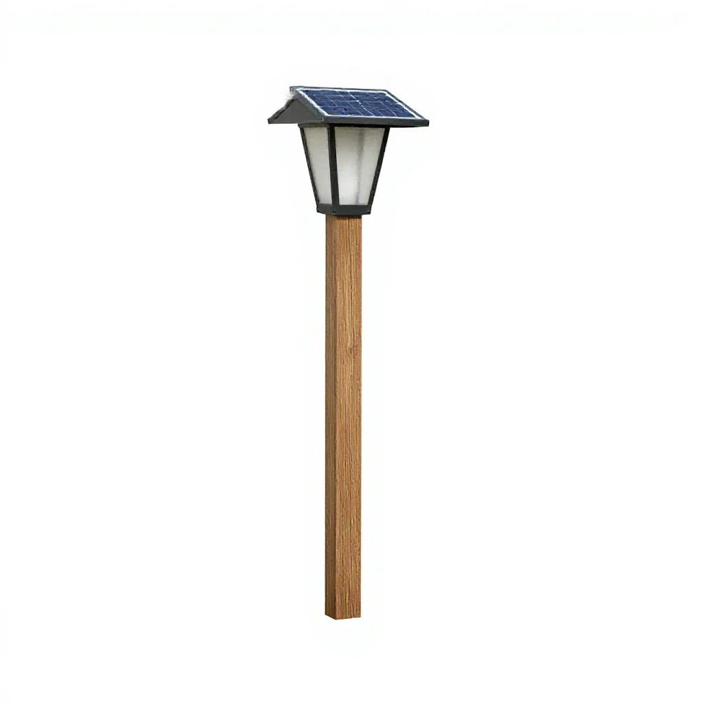 Solar garden stake light isolated on a white background
