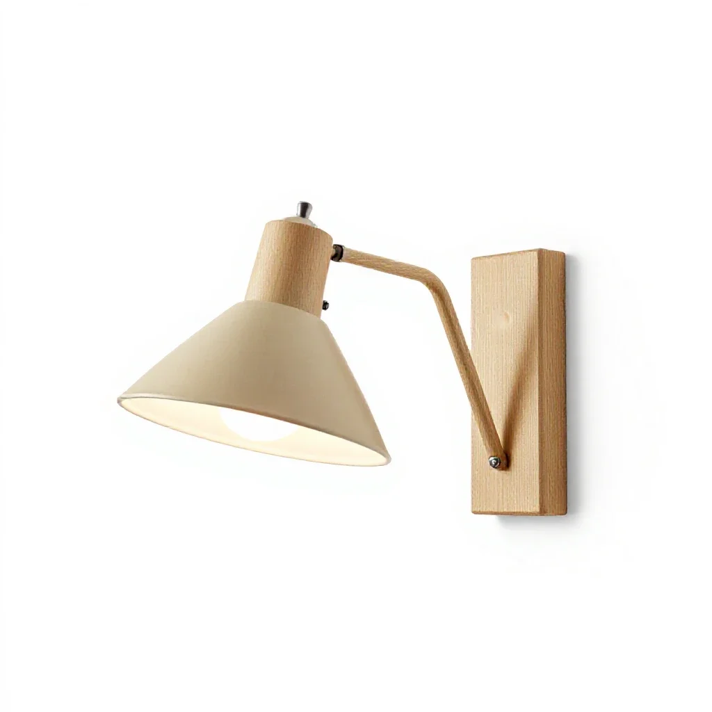 Swing-arm wall lamp isolated on a white background