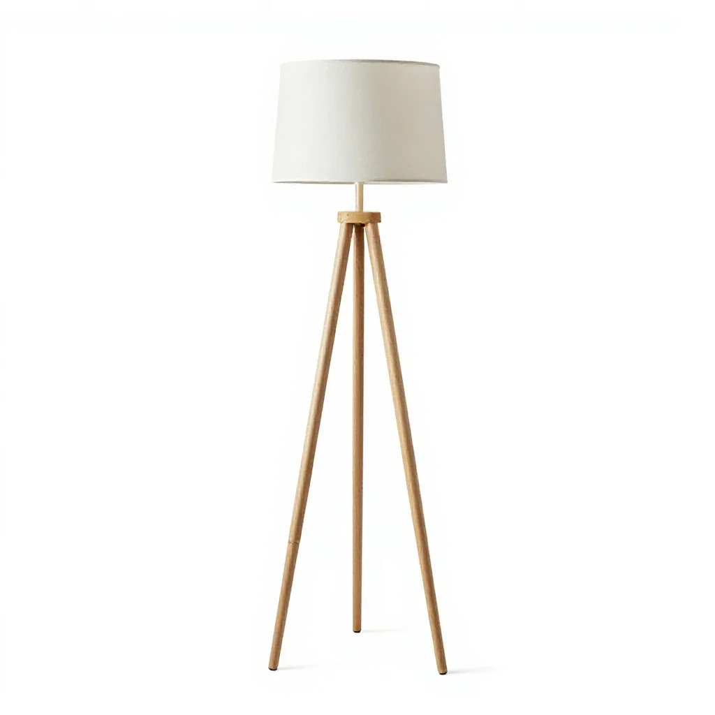 Tripod floor lamp isolated on a white background
