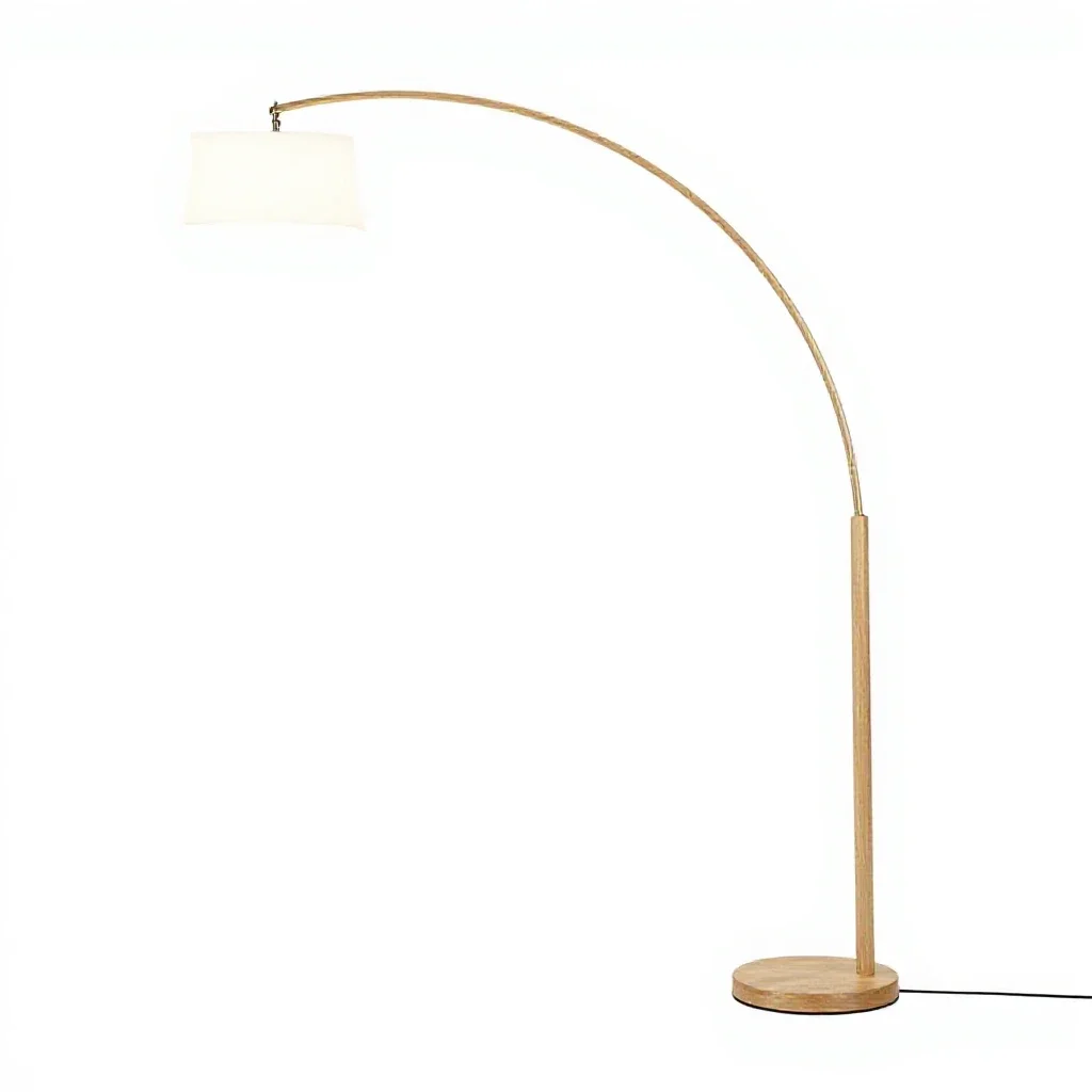 Arc floor lamp isolated on a white background
