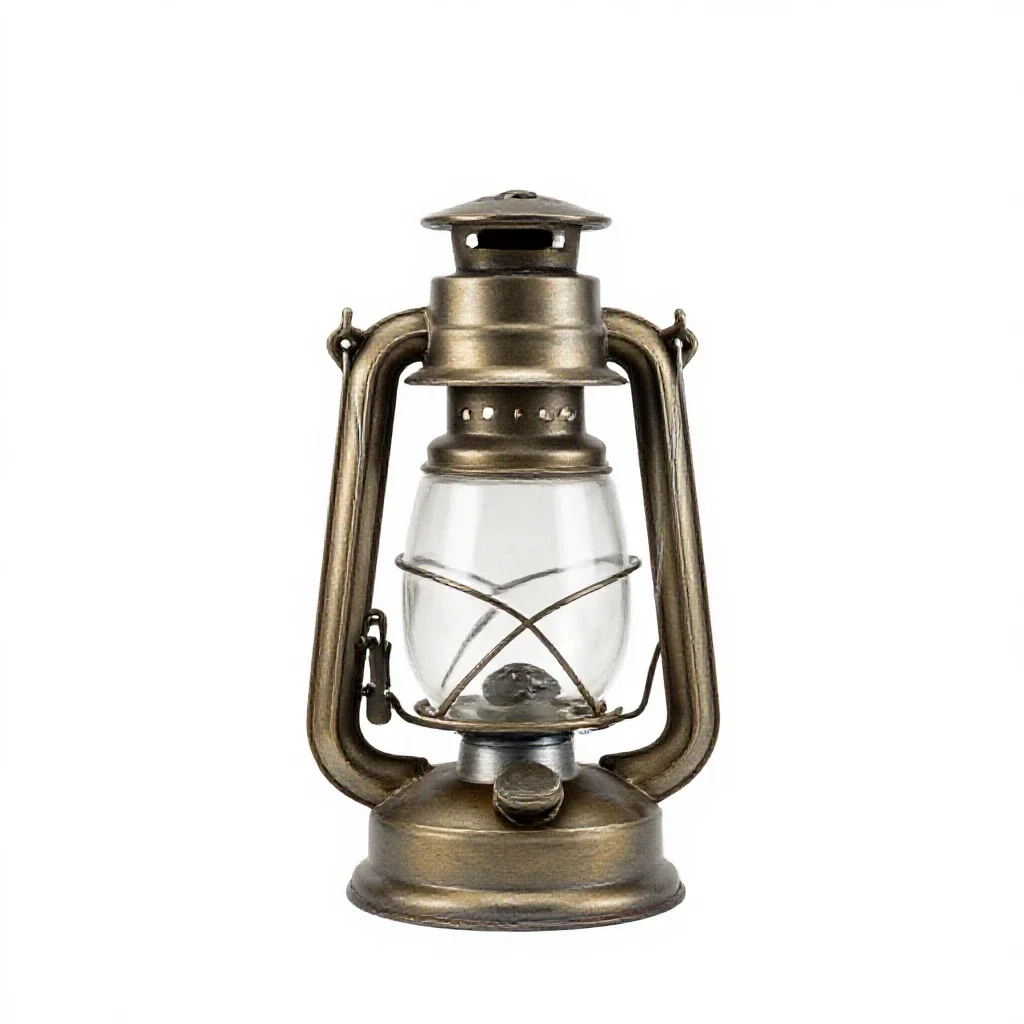 Oil hurricane lantern isolated on a white background