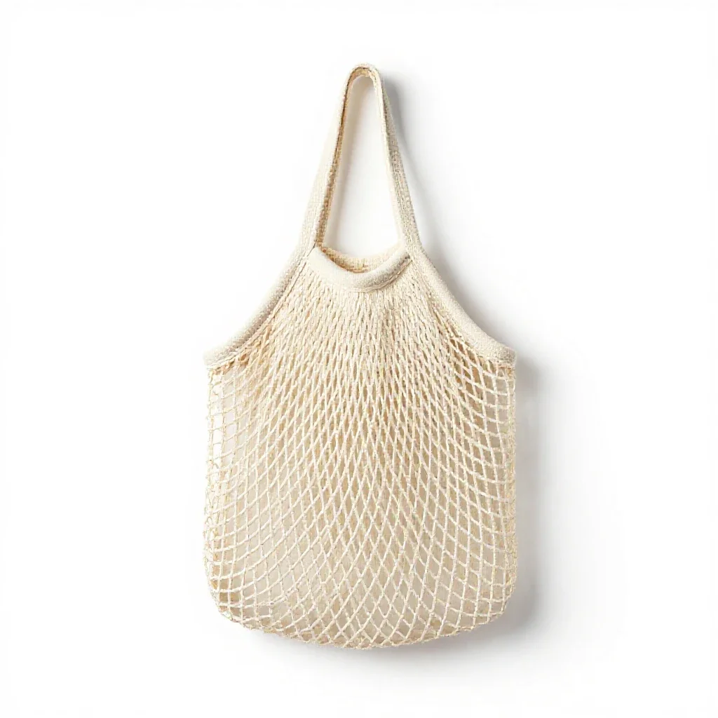 Mesh produce bag isolated on a white background