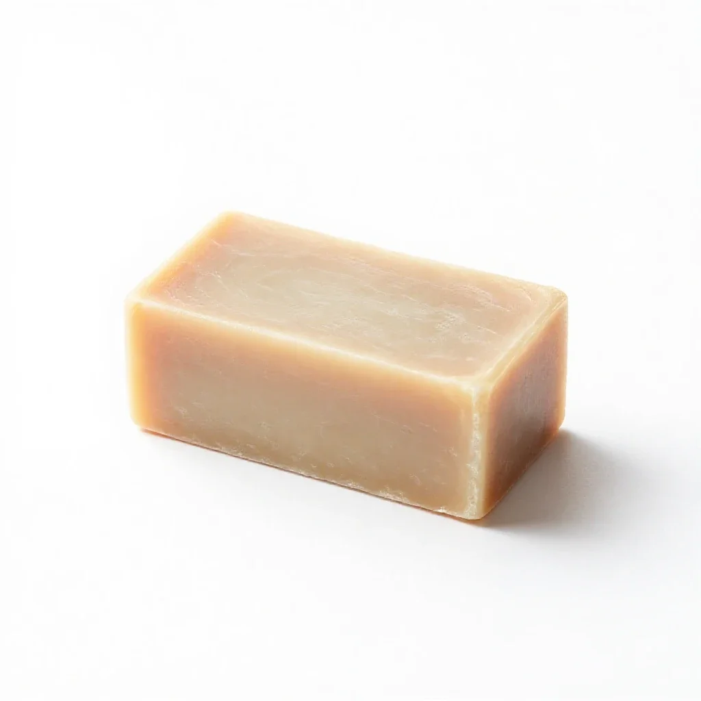 Soap bar in paper wrap isolated on a white background