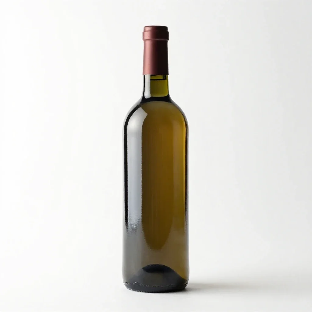 Wine bottle with a wax seal isolated on a white background