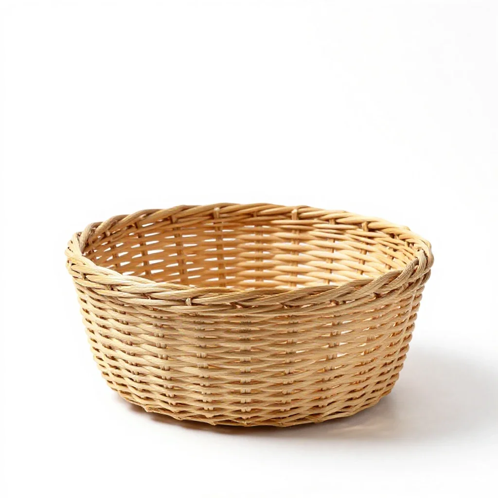 Woven market basket isolated on a white background