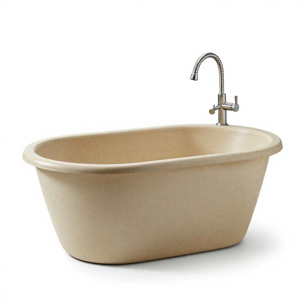 Bathing tub with a hose isolated on a white background